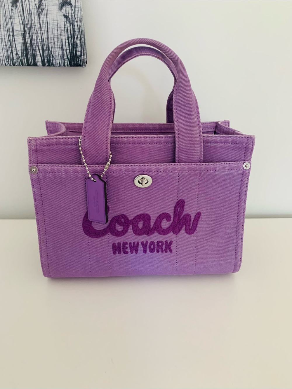 Coach medium Carho Tote purple denim
